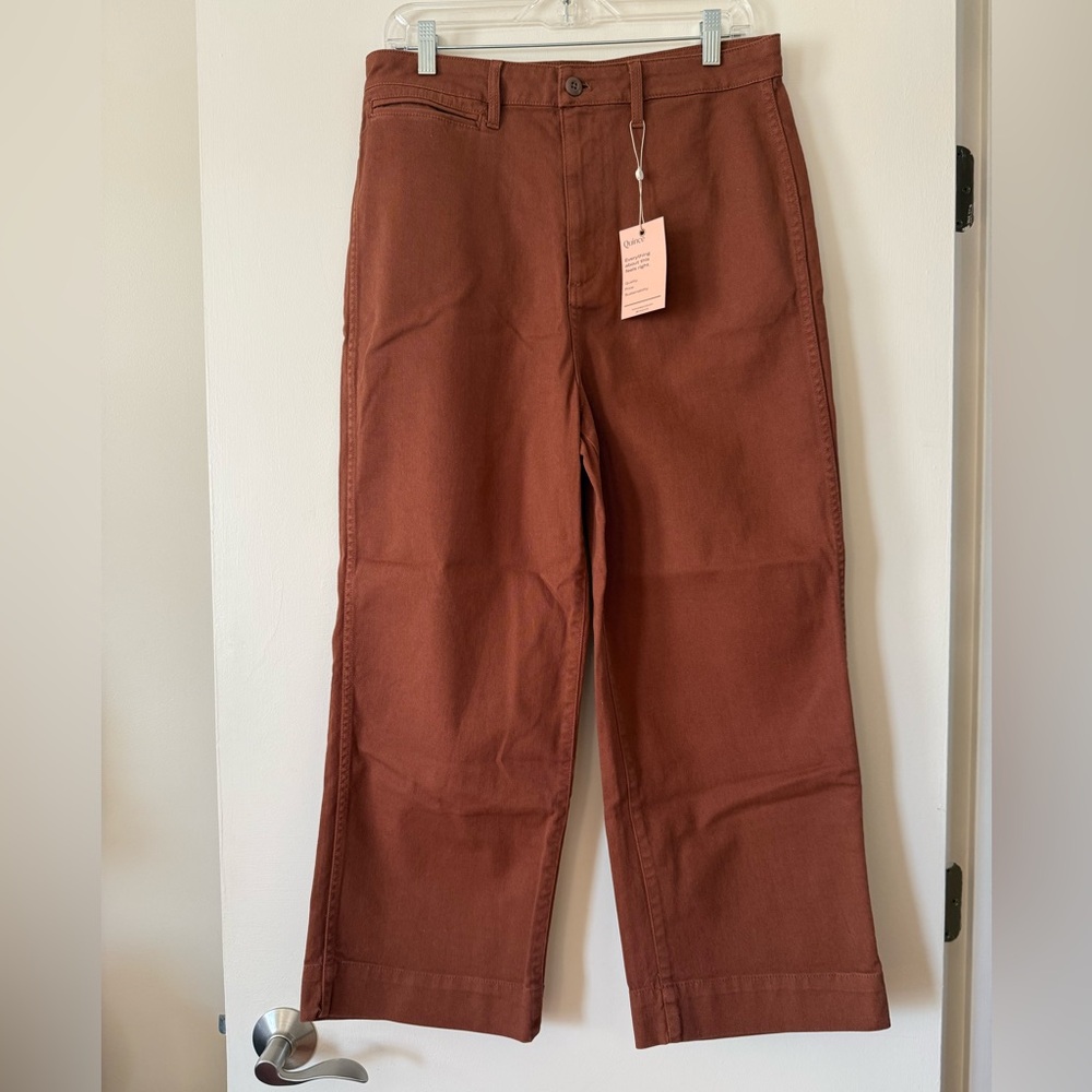 Quince Women’s Wide Leg Jeans Pants Rust Brown 32 NWT